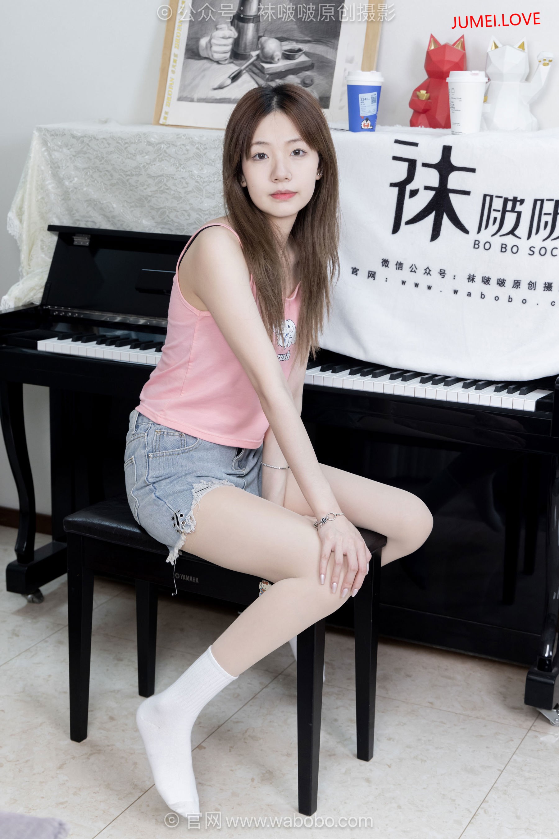 BoBoSocks袜啵啵 No.699 小甜豆 - 帆布鞋、透明高跟鞋、 自然穿脏白棉袜、薄肉丝 第111张