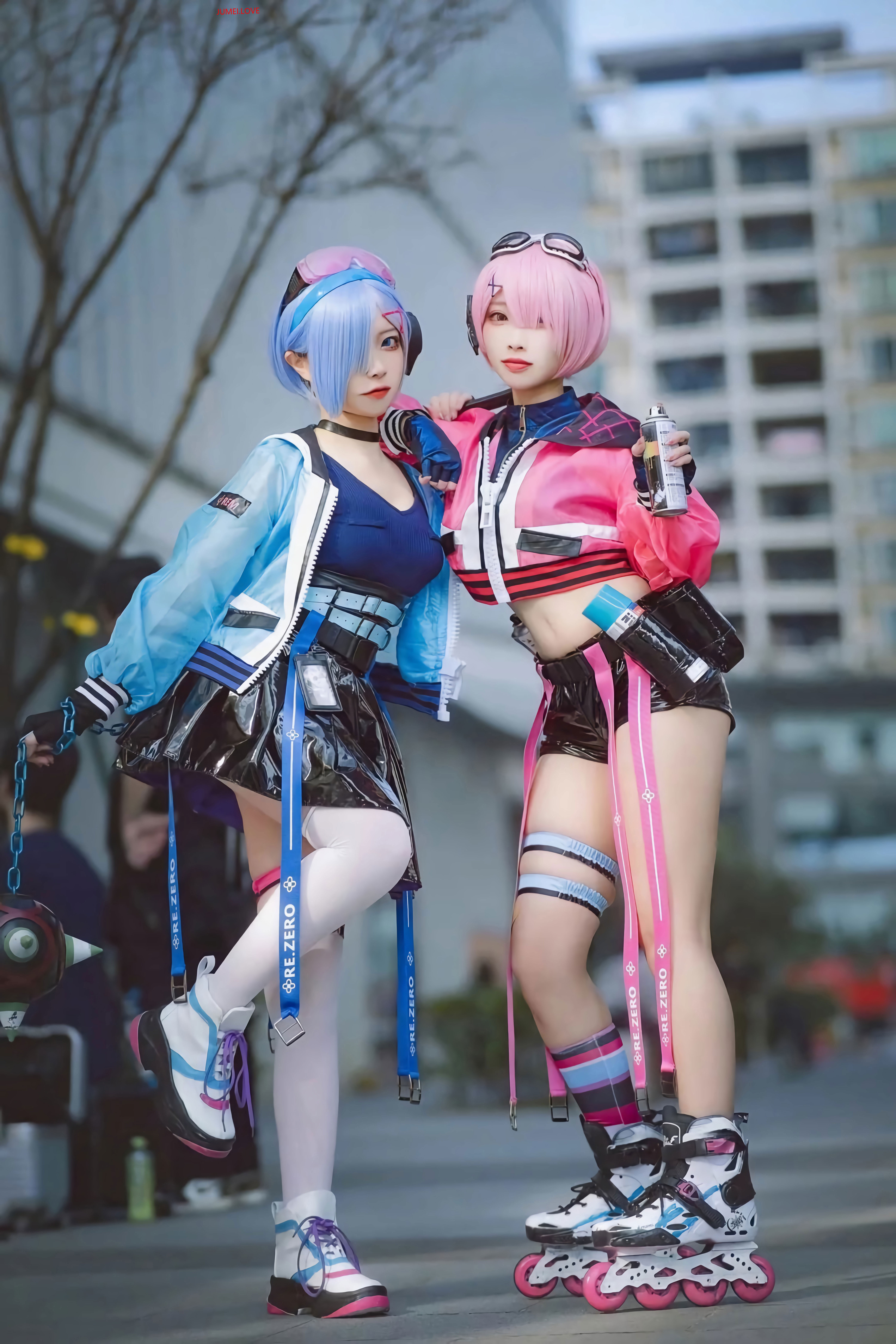 人气Coser二佐Nisa&宫本桜 - 蕾姆&拉姆 霓虹都市 第1张