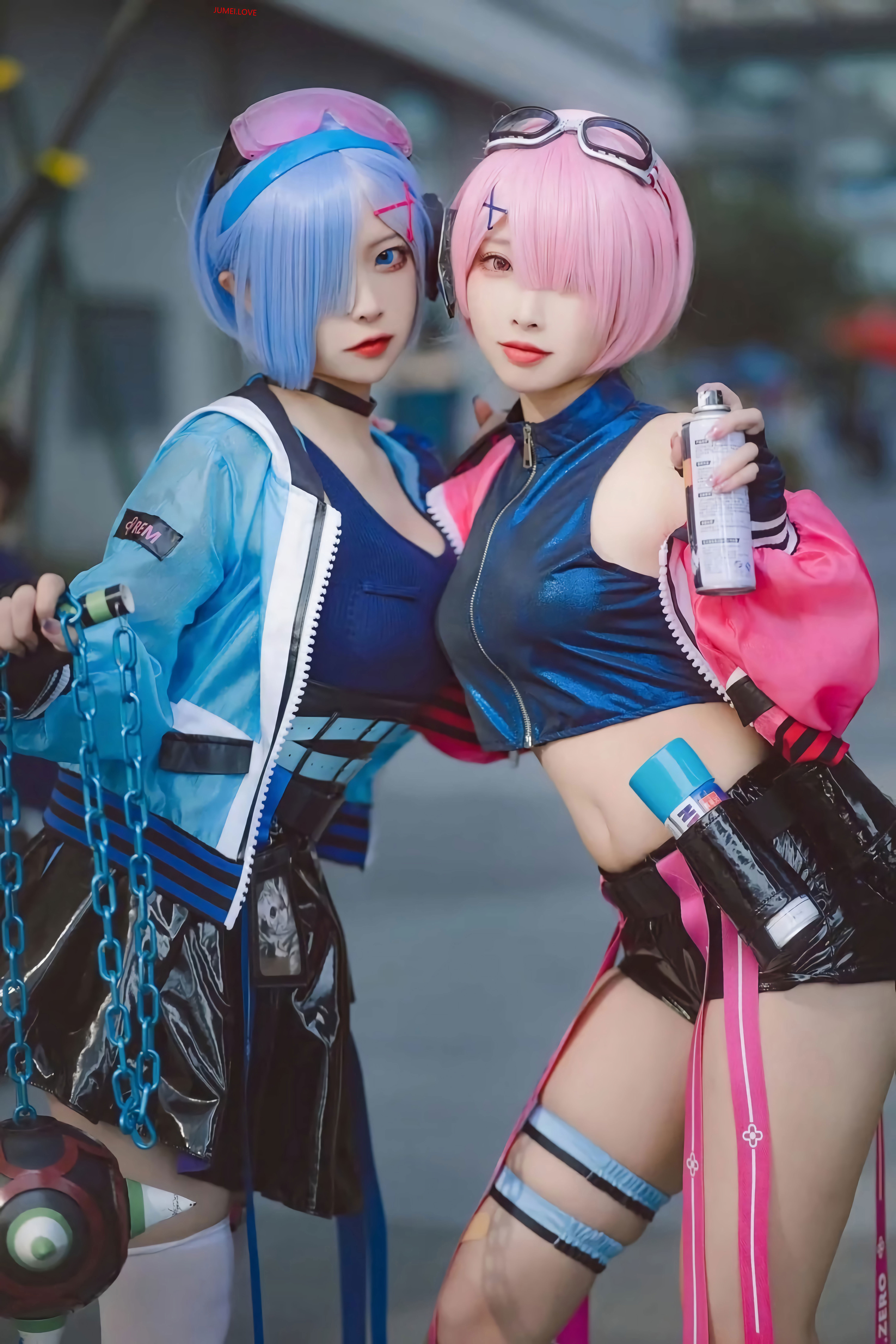 人气Coser二佐Nisa&宫本桜 - 蕾姆&拉姆 霓虹都市 第15张