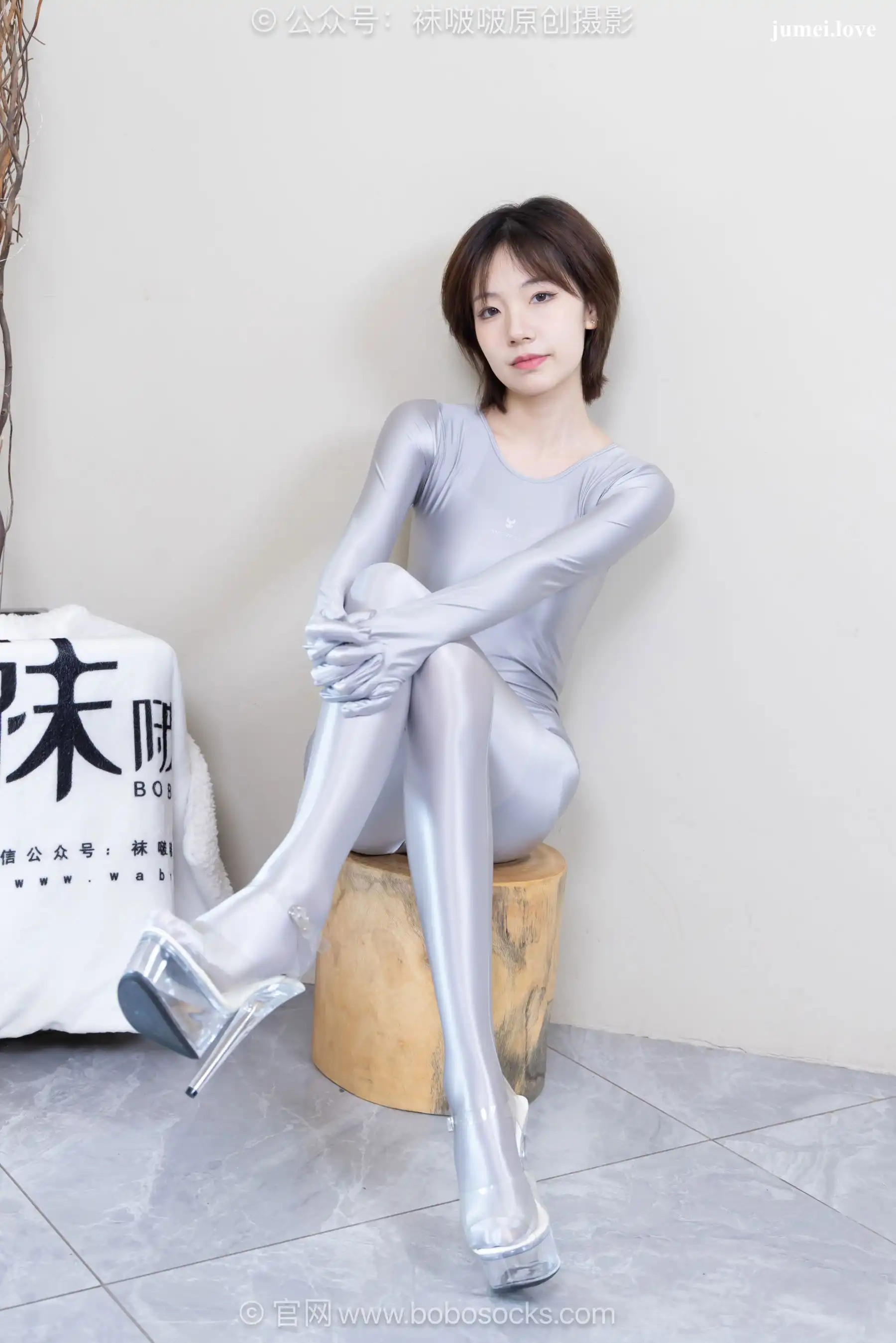 BoBoSocks袜啵啵 No.718 小甜豆 - 高跟凉鞋、银色连体衣 第104张