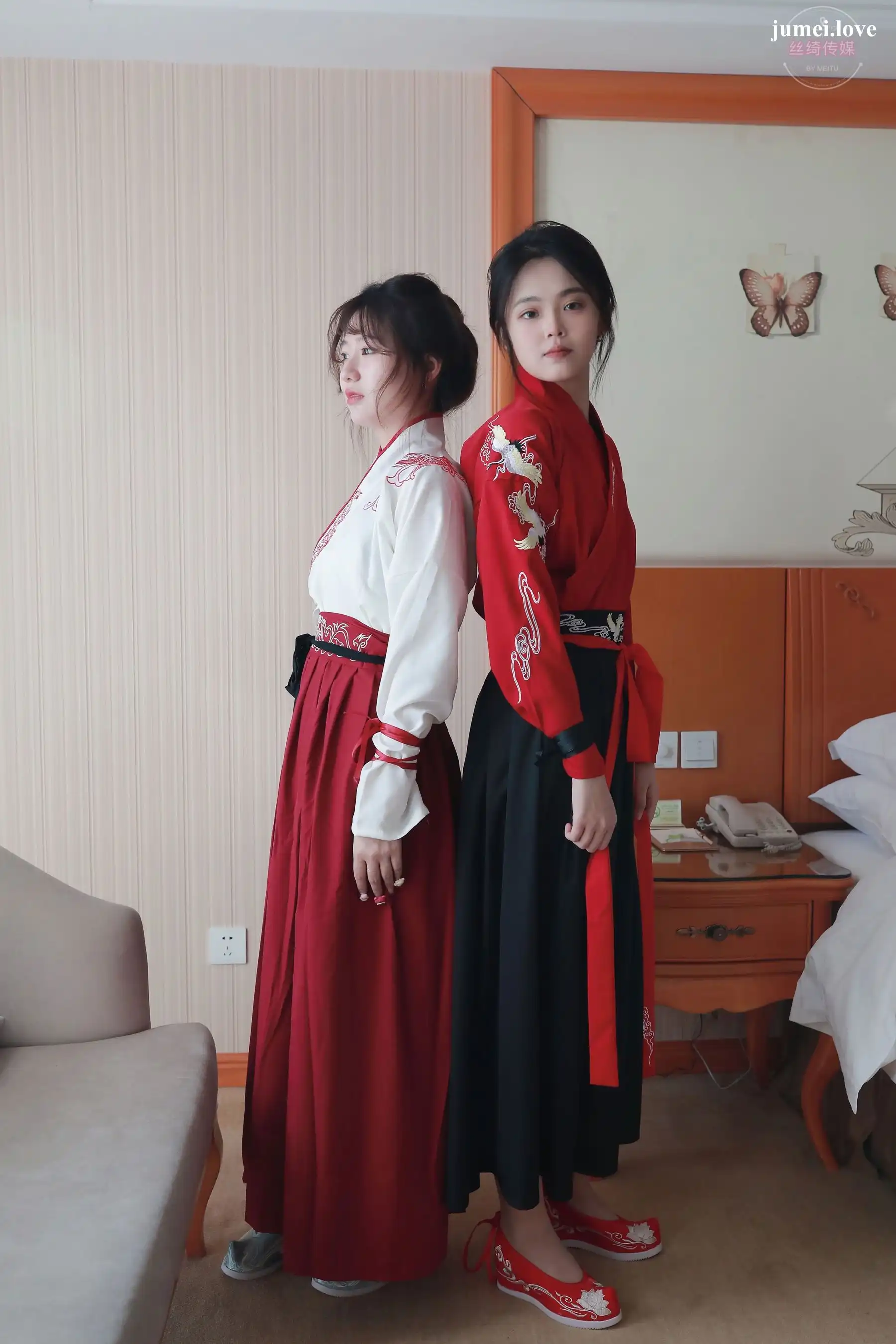 凡夫摄影 - 可菲&晓莲 红色古装汉服丝足 第3张