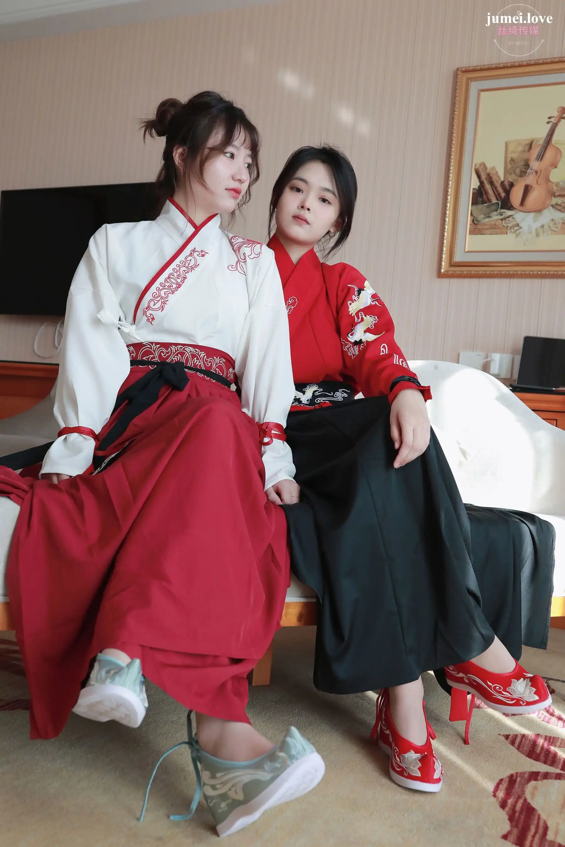 凡夫摄影 - 可菲&晓莲 红色古装汉服丝足 第30张