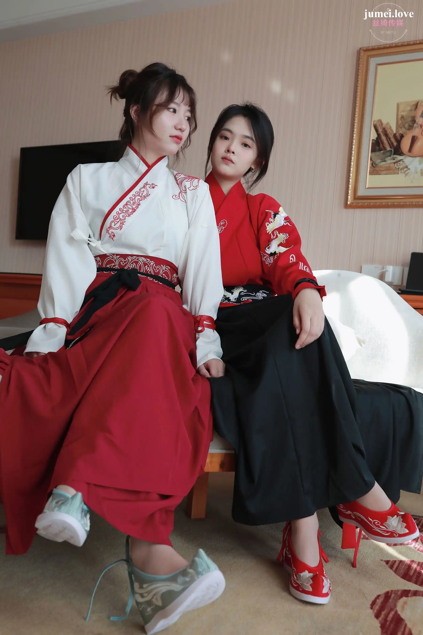凡夫摄影 - 可菲&晓莲 红色古装汉服丝足 第31张