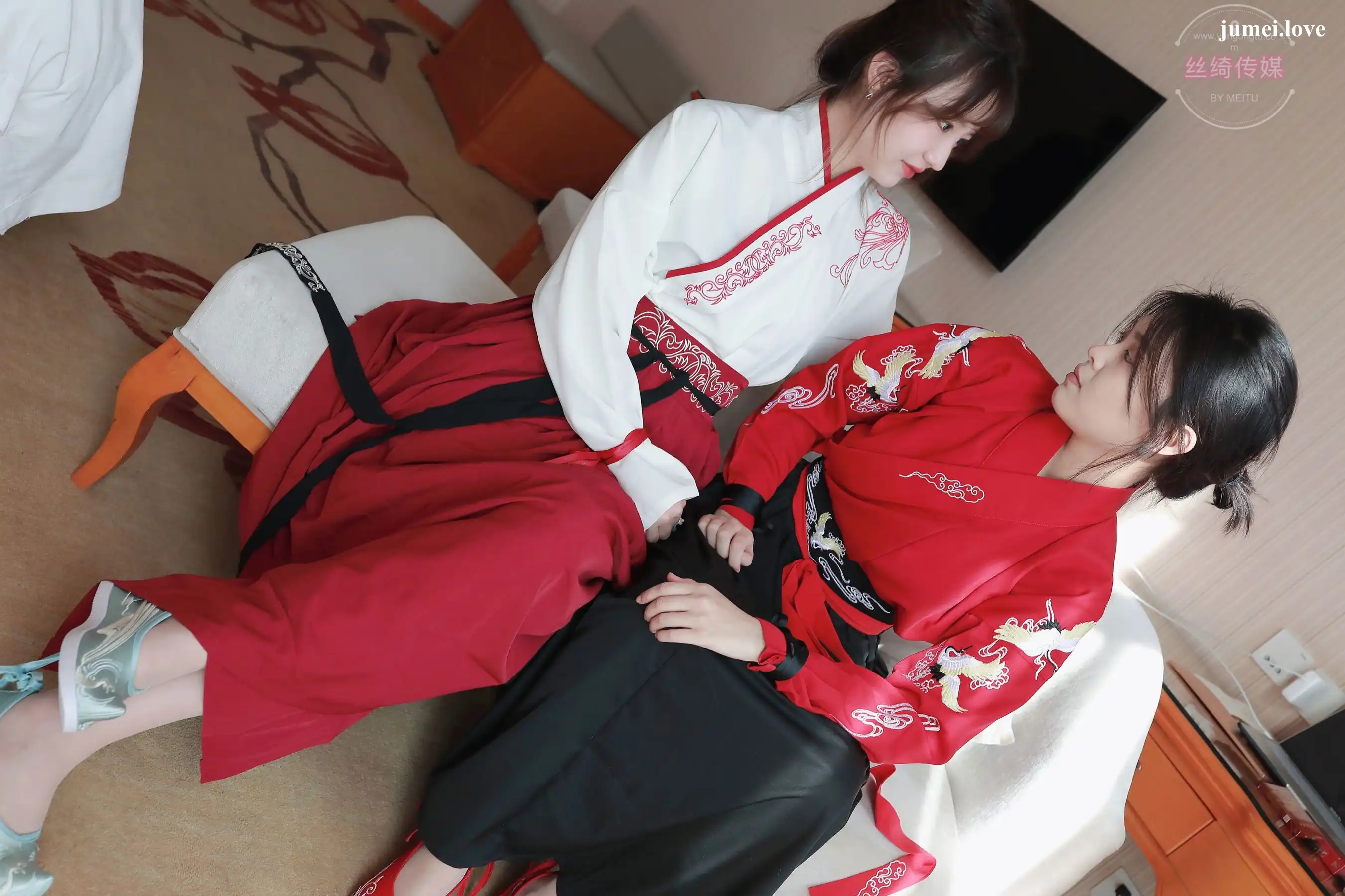 凡夫摄影 - 可菲&晓莲 红色古装汉服丝足 第43张