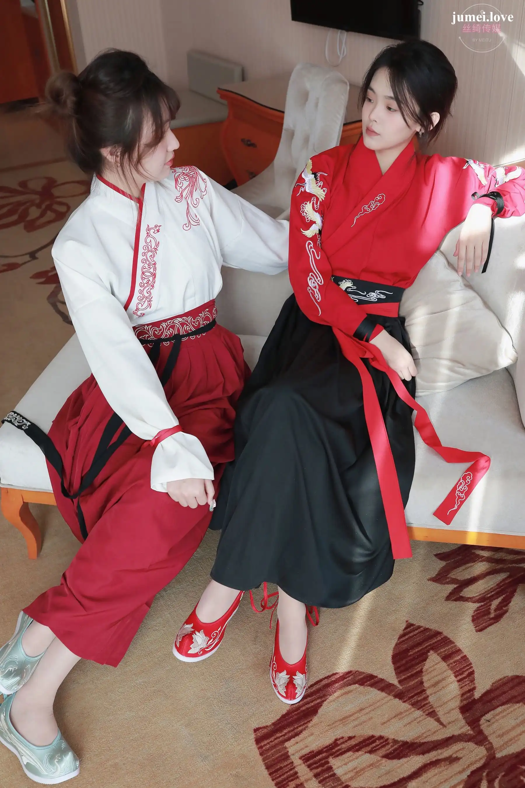 凡夫摄影 - 可菲&晓莲 红色古装汉服丝足 第47张