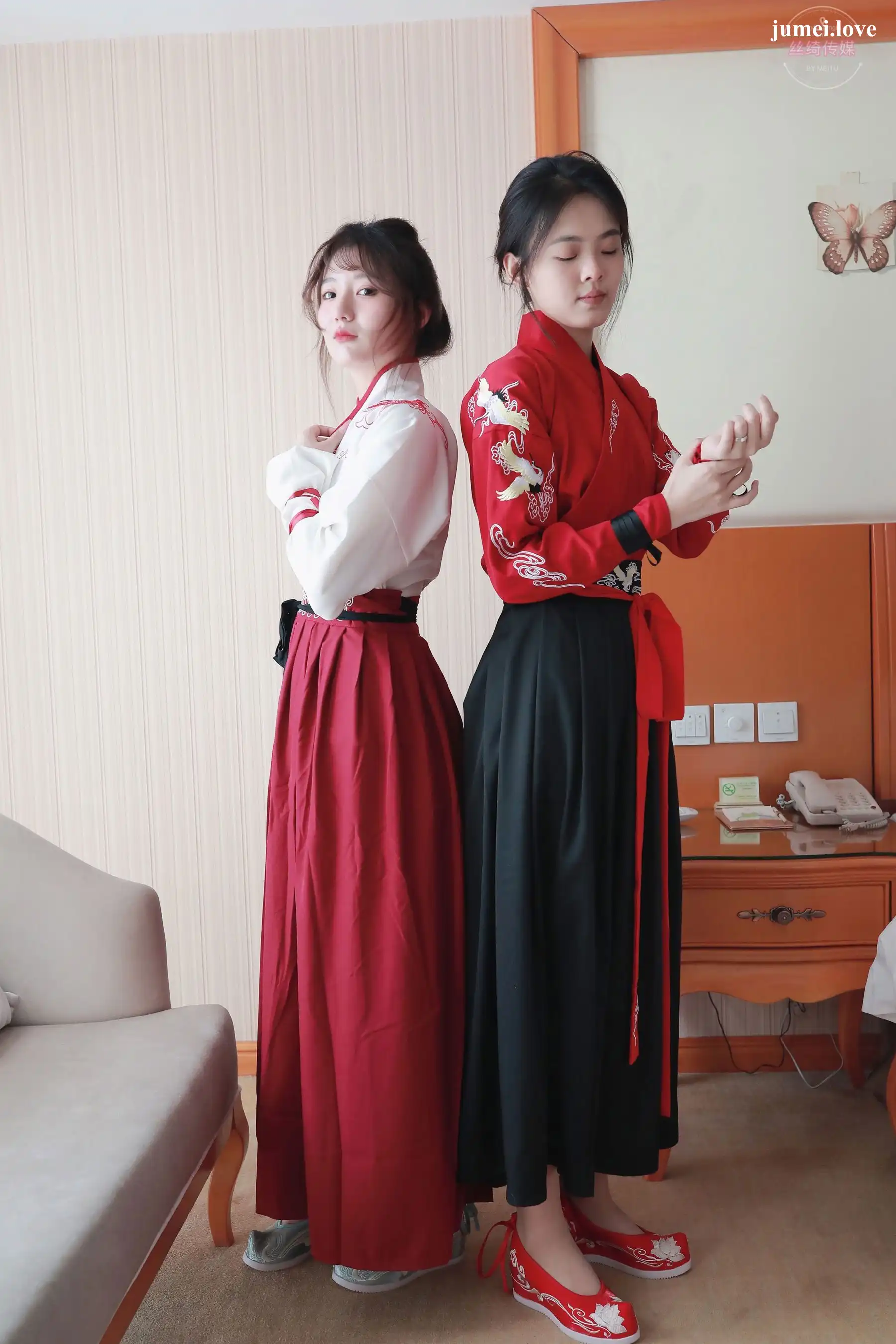 凡夫摄影 - 可菲&晓莲 红色古装汉服丝足 第5张