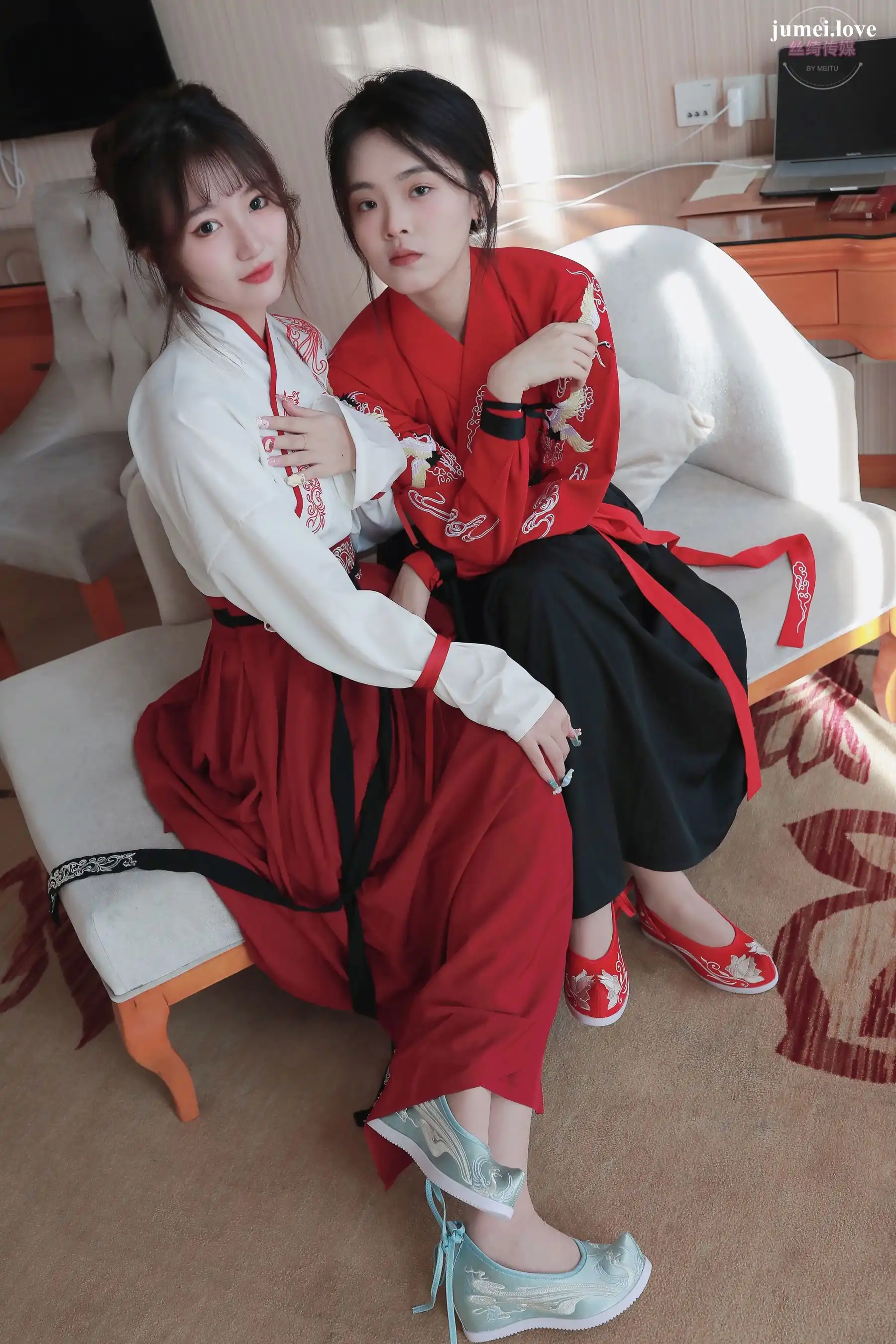 凡夫摄影 - 可菲&晓莲 红色古装汉服丝足 第54张