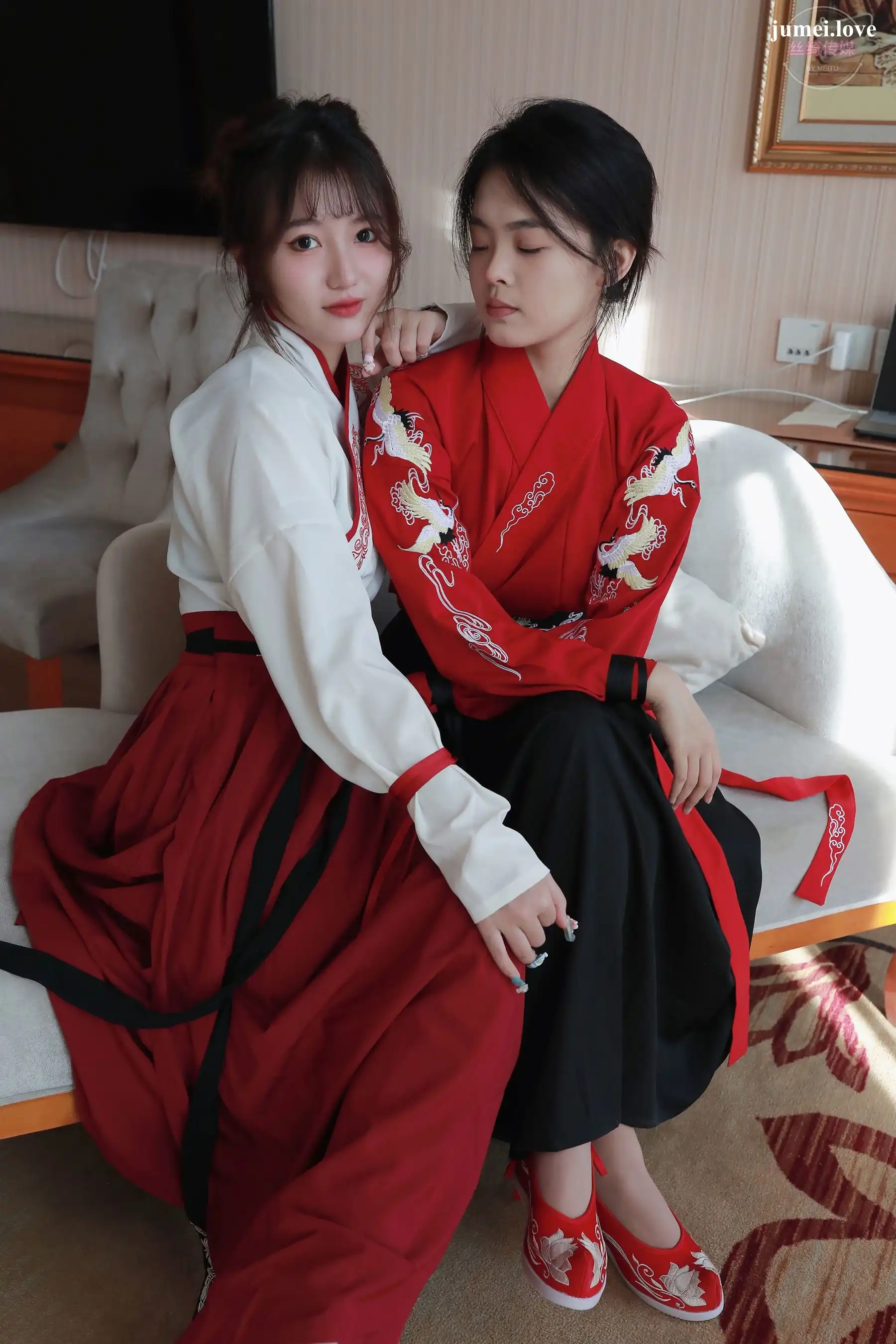 凡夫摄影 - 可菲&晓莲 红色古装汉服丝足 第55张