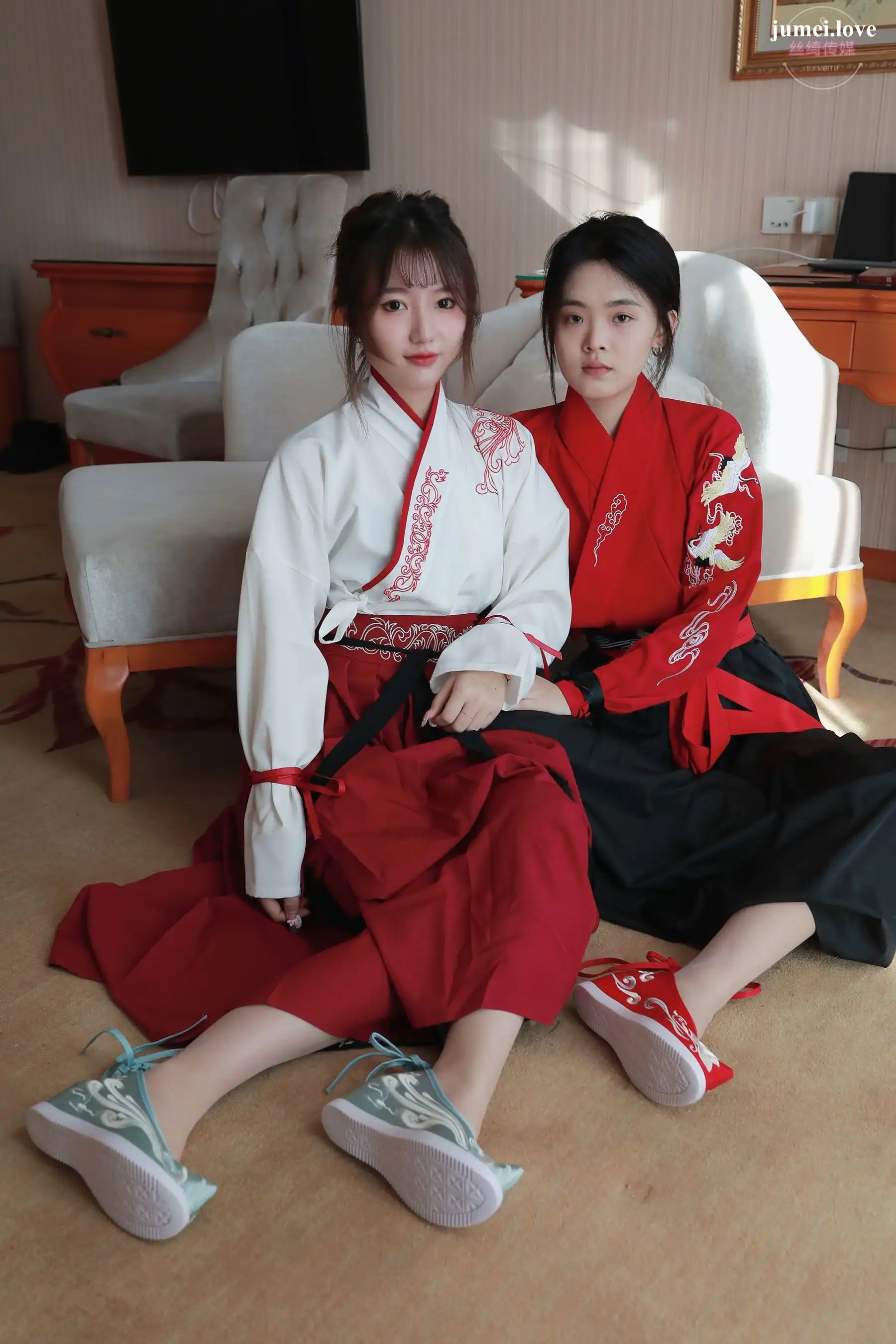 凡夫摄影 - 可菲&晓莲 红色古装汉服丝足 第56张