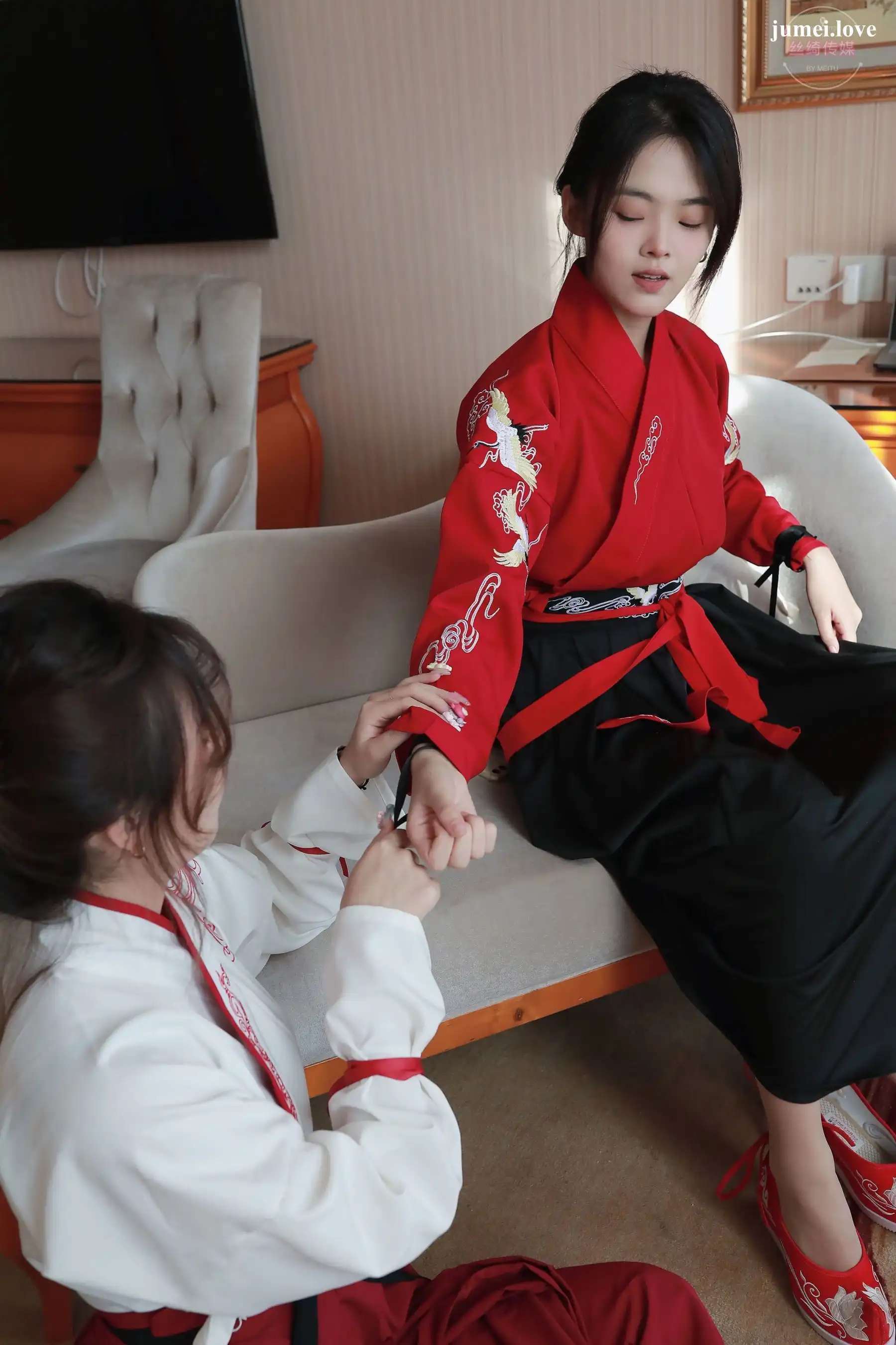 凡夫摄影 - 可菲&晓莲 红色古装汉服丝足 第66张