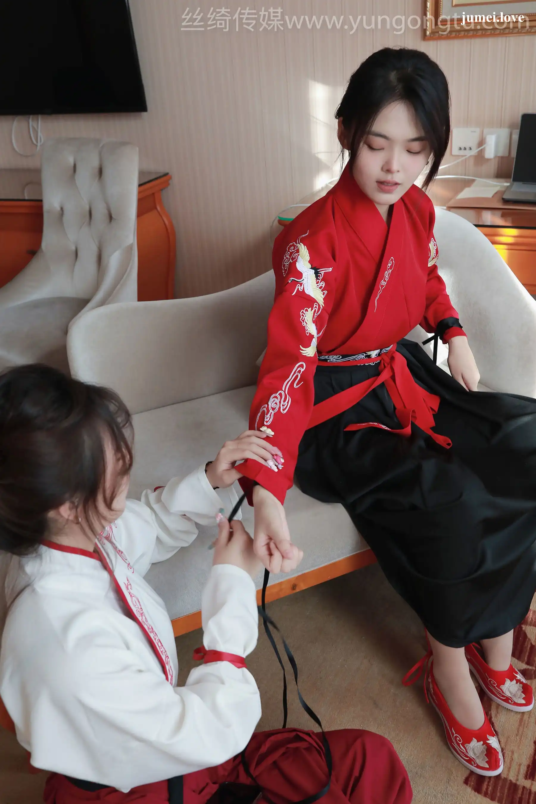 凡夫摄影 - 可菲&晓莲 红色古装汉服丝足 第67张