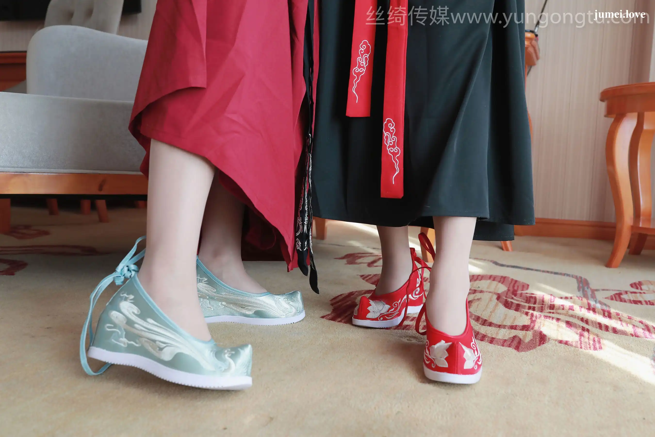 凡夫摄影 - 可菲&晓莲 红色古装汉服丝足 第87张