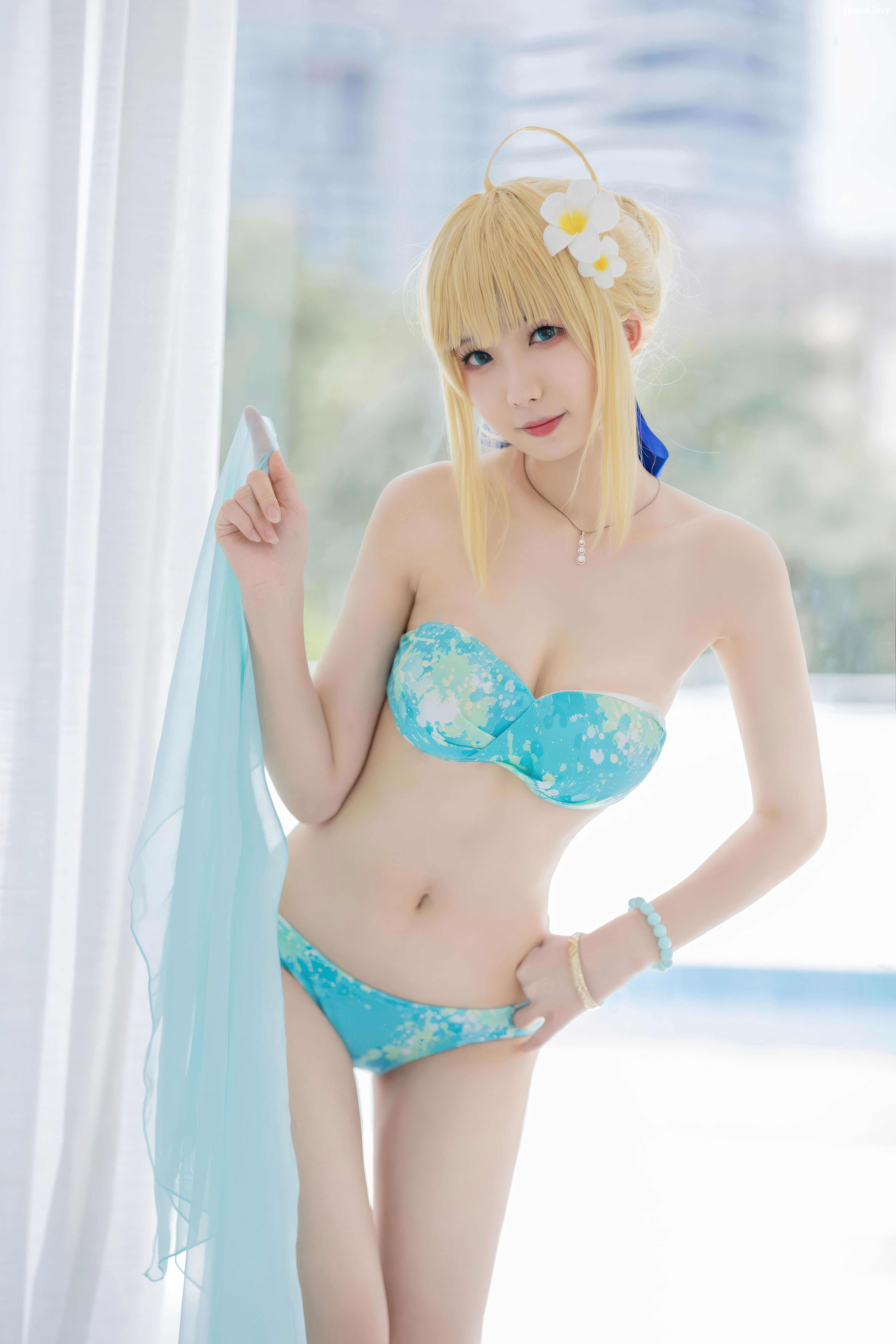 动漫博主封疆疆v - FGO Saber 泳装 第3张