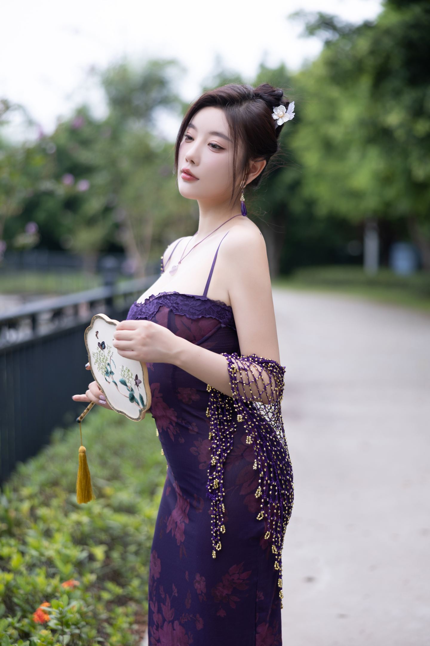 杨晨晨 NO.020 内购无水印 NO.9092 紫色连衣裙