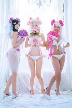 沖田凜花Rinka&鈴鈴Yakira&鬼姬Oni Hime - Wedding Bikini ver