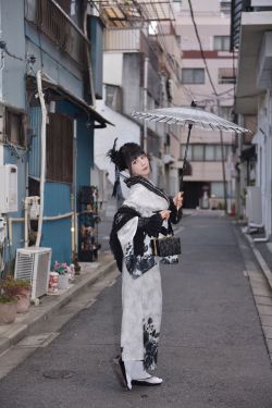 动漫博主 水淼aqua - Black Lace Kimono&Lingerie